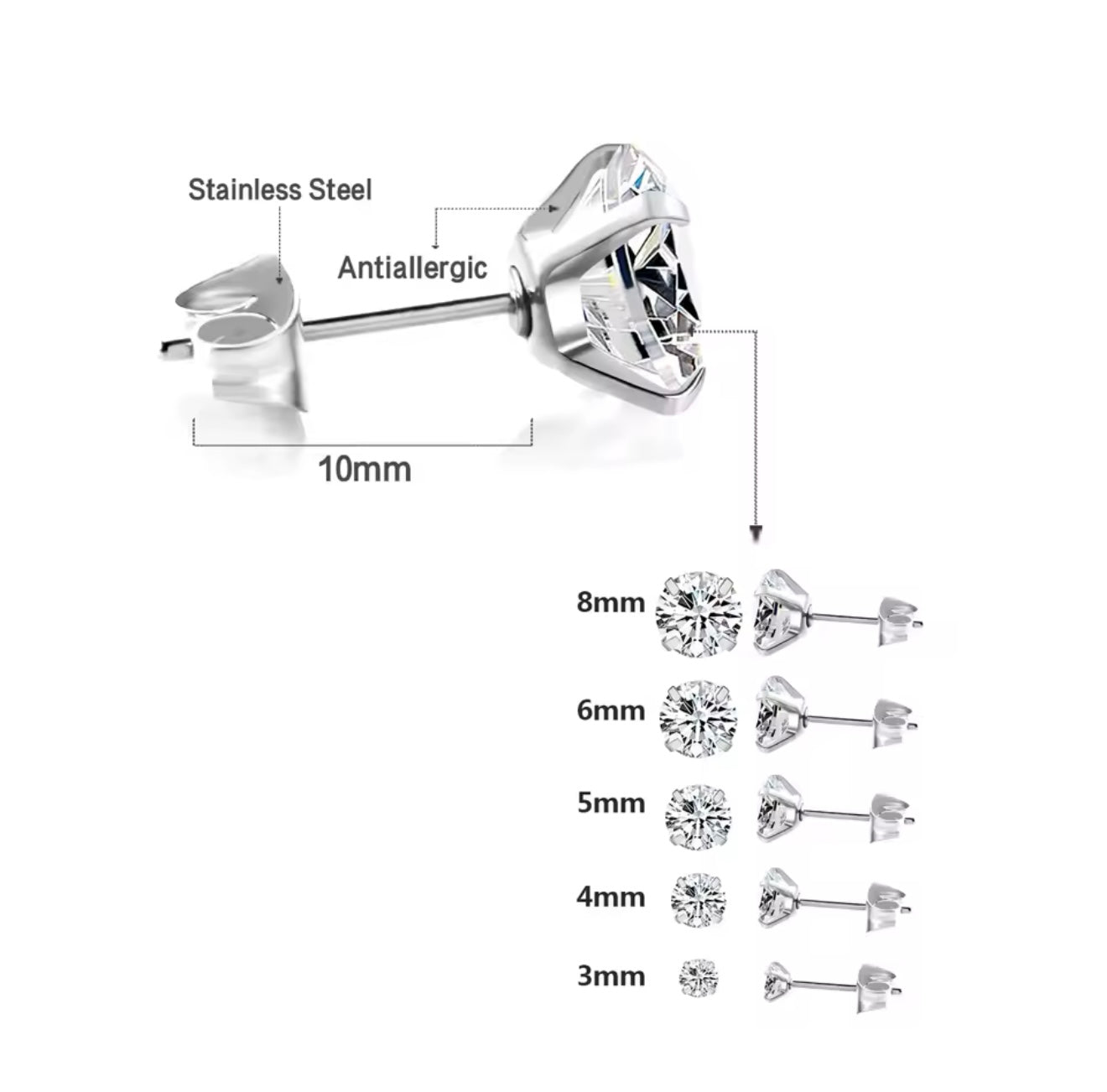 Aretes Acero Quirúrgico para atletas